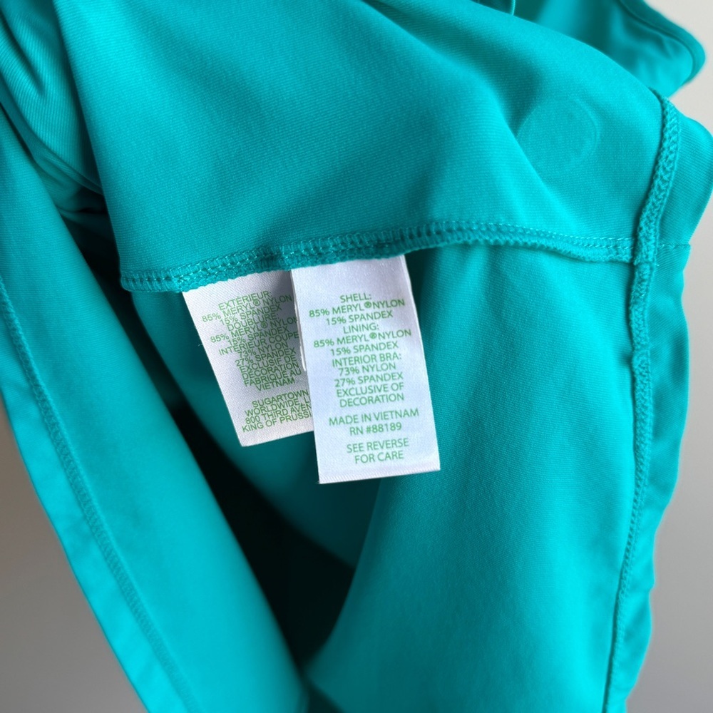 Lilly Pulitzer Teal Luxletic Sunray Bra Tank Top | Size Large - Picture 5 of 9